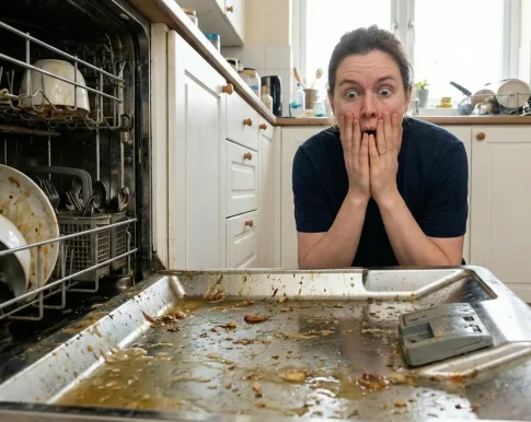 professional dishwasher cleaning removing built-up grease, limescale and food residue
